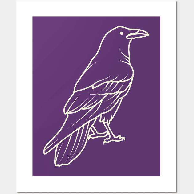 Raven Aesthetic Lineart Wall Art by crissbahari